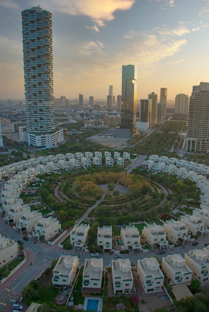 Aerial view of Dubai residential communities